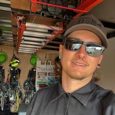 Taylor Tidwell in garage